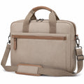 Aktentasche 42 x 30 x 10 cm aus Textilgewebe in Beige für Büro mit Schultergurt und Außenfach