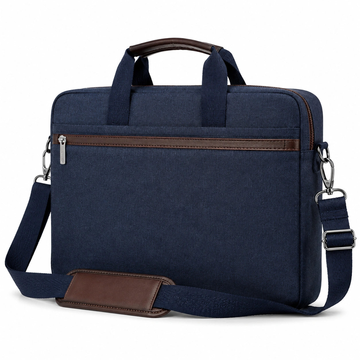Laptoptasche 40 cm aus Textil in Dunkelblau mit Schultergurt und Reißverschluss
