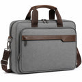 Laptoptasche 40 x 8 x 30 cm aus Textil in Grau Braun mit Schultergurt