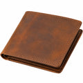Geldbörse 11.5 x 9.5 x 2 cm aus Leder braun - klappbares Portemonnaie