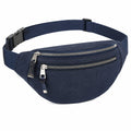Gürteltasche 30 x 15 cm aus Textilgewebe in Dunkelblau mit zwei Reißverschlussfächern für Alltag