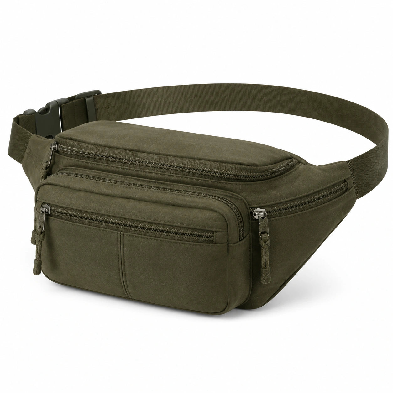 Gürteltasche 28 x 15 x 8 cm Textil Olivgrün mit Mehrfachfächern