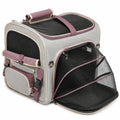 Haustier-Transporttasche 46 x 28 x 28 cm Textil Grau Mauve faltbar mit Netzfenstern