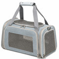 Haustier Transporttasche 45 x 28 x 28 cm aus Polyester Hellblau mit Netzfenstern und Tragegriffen