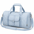 Sporttasche 50 x 25 x 28 cm aus Polyester Hellblau gesteppte Reisetasche mit Schultergurt