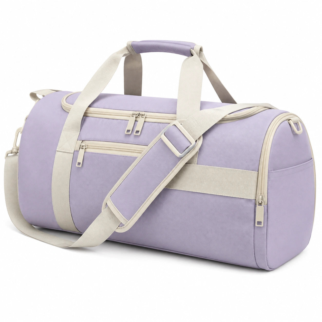 Sporttasche 45 x 25 cm aus Textilgewebe in Lavendel mit Schultergurt und Reißverschluss
