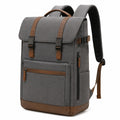Rucksack 30 x 15 x 42 cm Grau Braun aus Textil mit Kunstlederbesatz für Alltag und Arbeit