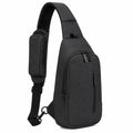 Umhängetasche 32 x 20 x 10 cm aus Polyester Schwarz für Alltag mit Mehrfachfächern